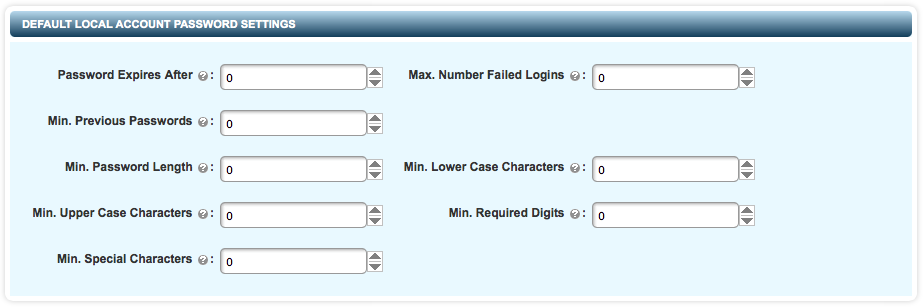 Account Password Settings