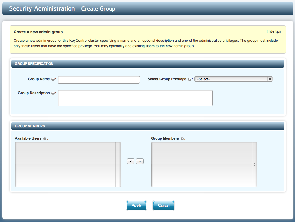 Admin Group Create