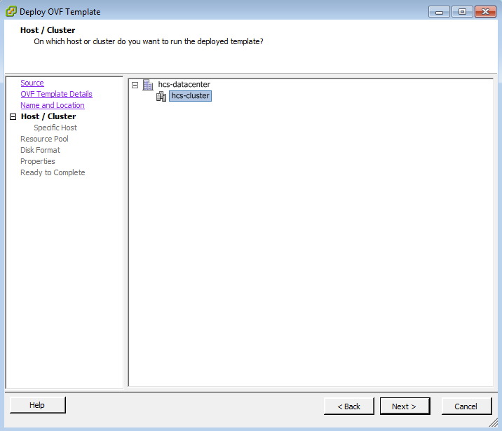 Install OVF Cluster Name