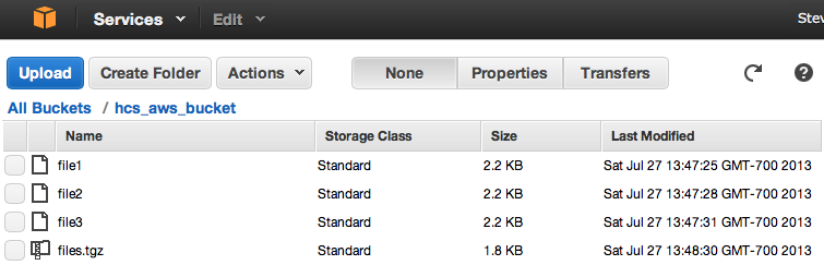 Objects Bucket AWS File View