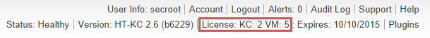 Secadmin License Top Right