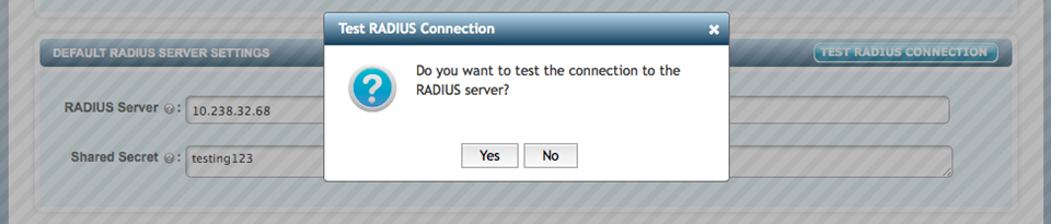 Test RADIUS Connection