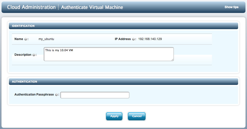 VM Gui Auth