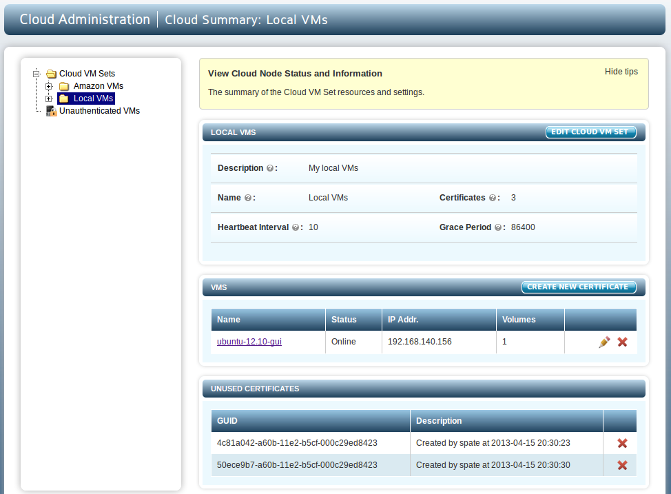 VM Unused Certs