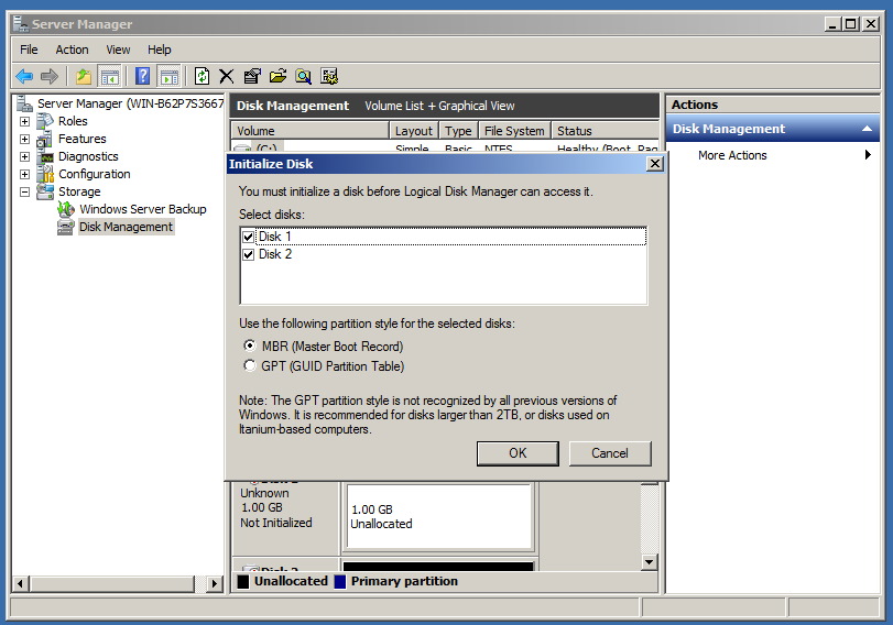 VM Windows Disk Mgr 2