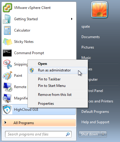 VM Windows Gui Admin