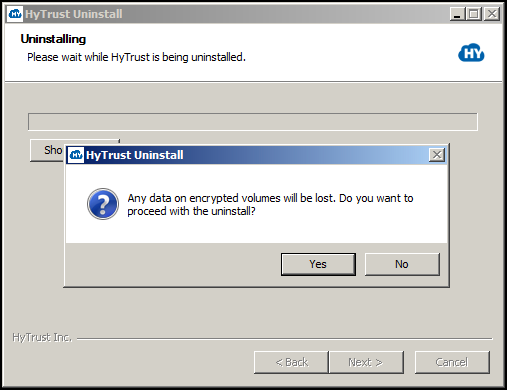 VM Windows Uninstall Confirm