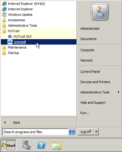 VM Windows Uninstall