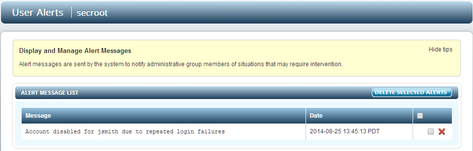 WebGUI Alerts