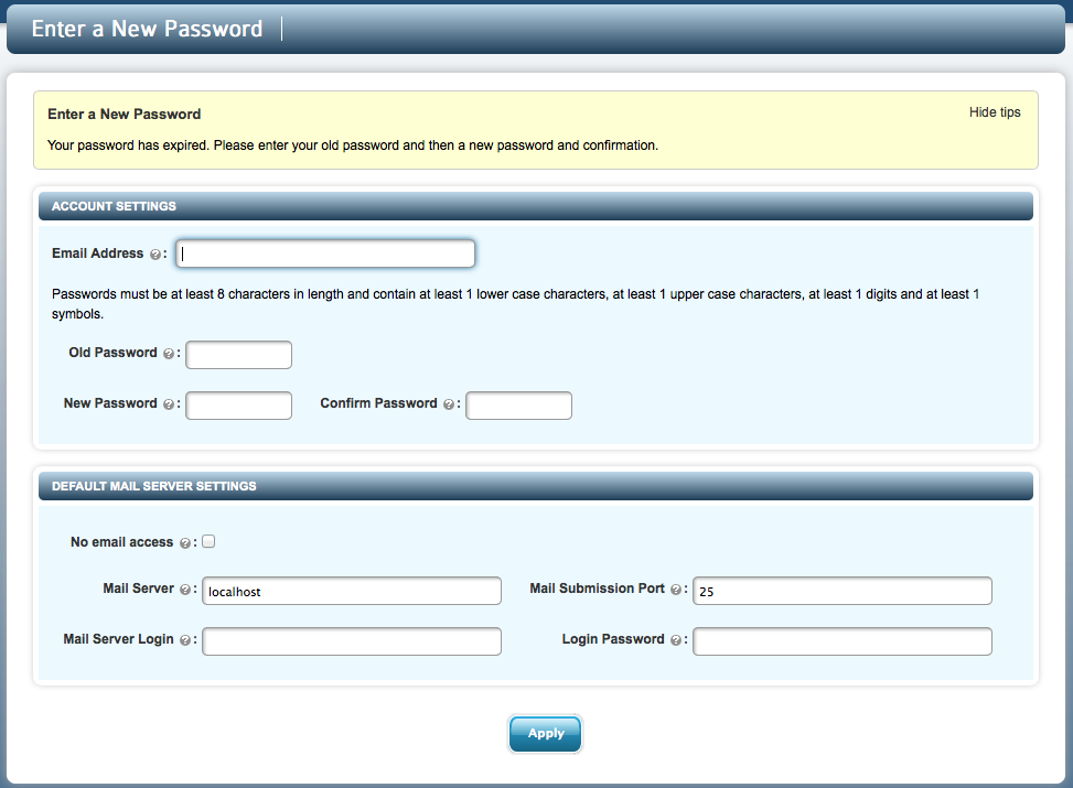 WebGUI Change Passwd