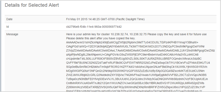 Domain Backup Admin Key Part Alert