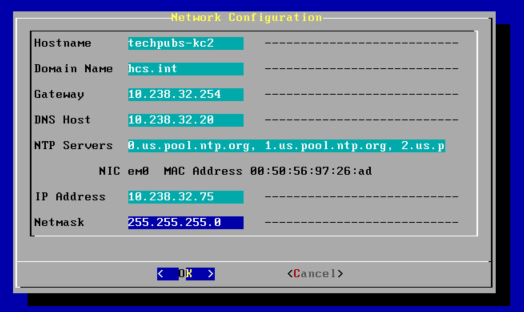 Install Nw Details