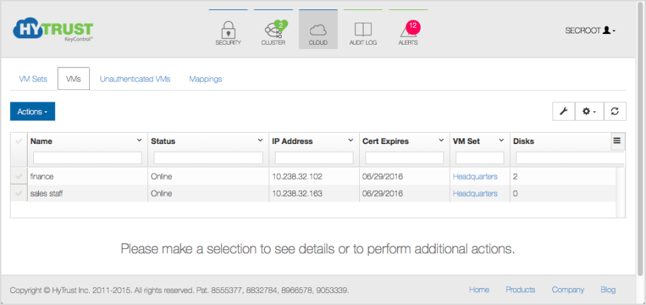 Objects Two Vms