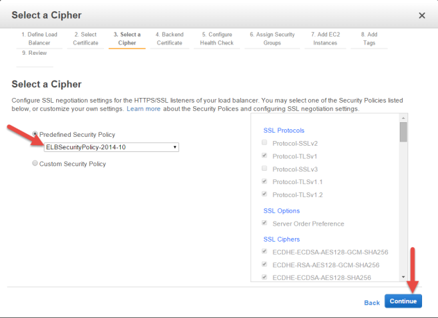 Select a cipher