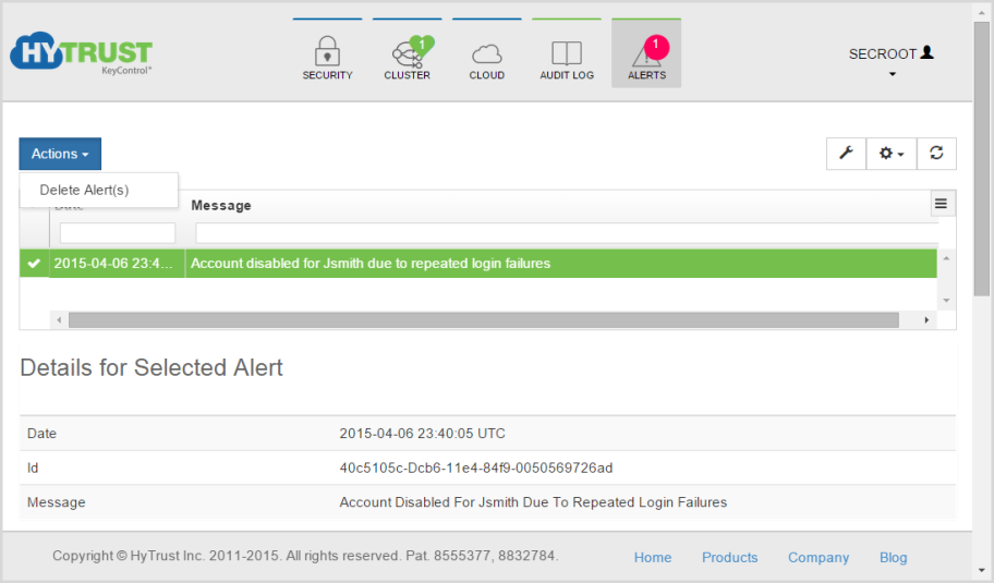 WebGUI Alerts