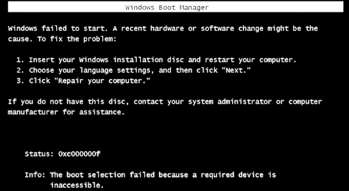 Windows Cant Boot