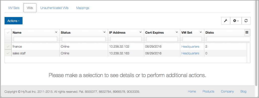 Objects Two Vms
