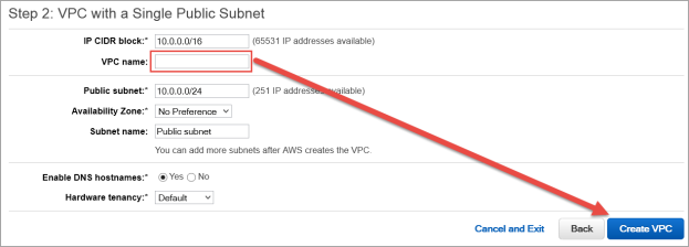 Name your VPC