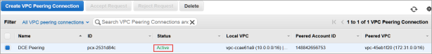 Peering connection action