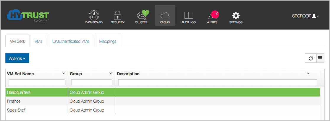 VM Windows Gui Cvm Sets
