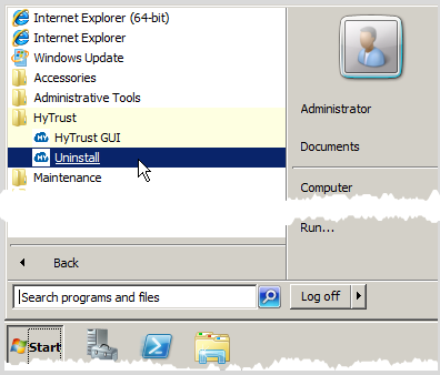 VM Windows Uninstall