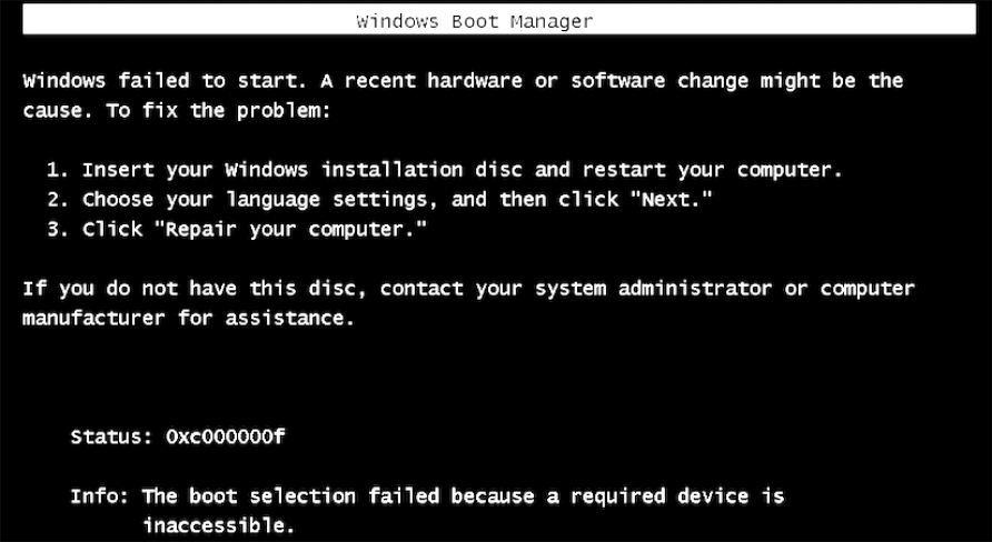 Windows Cant Boot