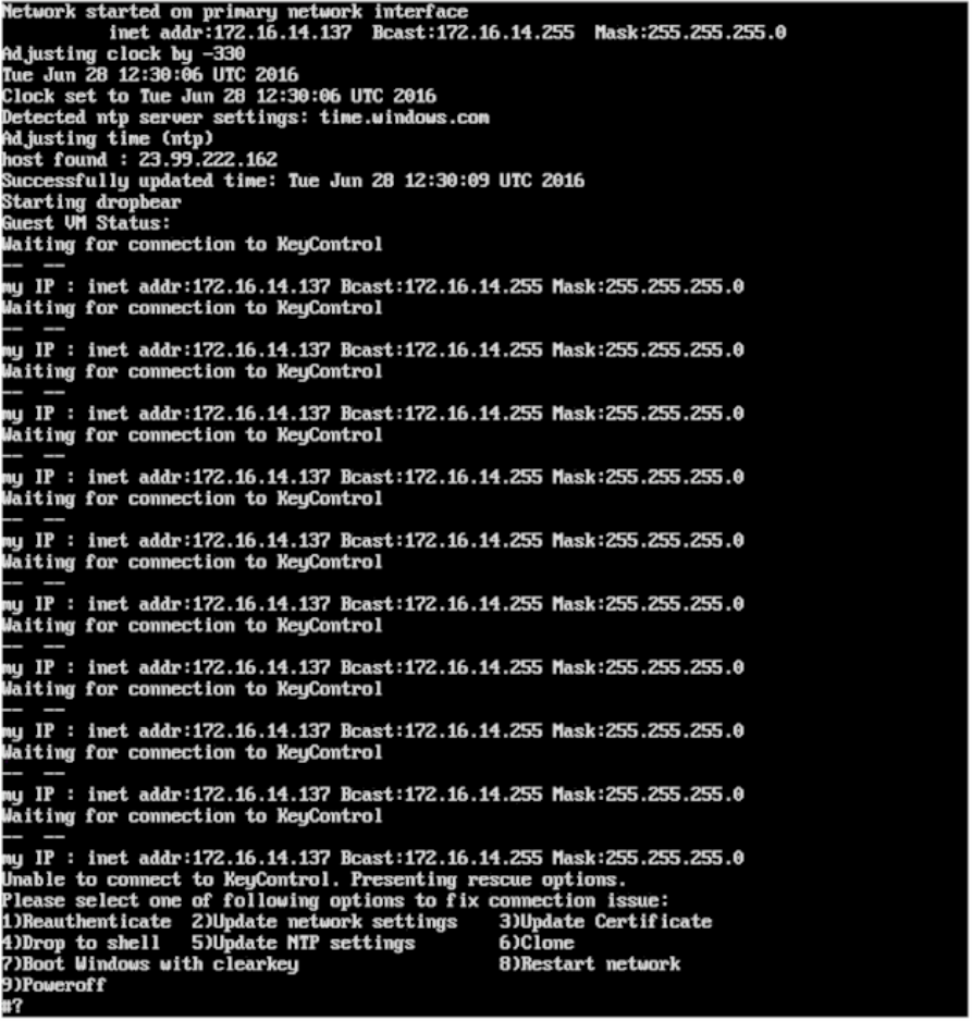 Windows Failure To Contact KeyControl