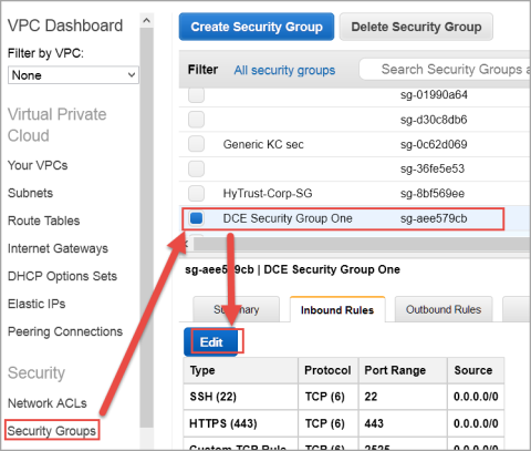 Select a Security Group