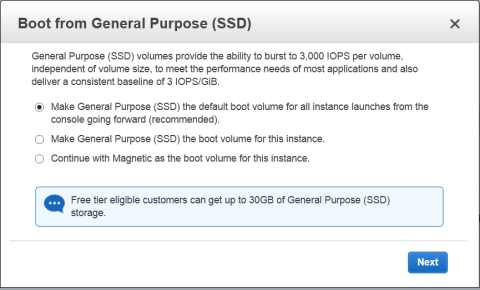 Choose boot volume