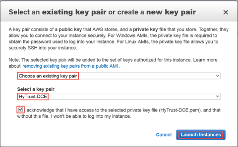 Select a key pair